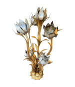 Mid century floor lamp - gilt metal flower design with seven lights in flowers - Italian - 1960s