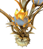 Mid century floor lamp - gilt metal flower design with seven lights in flowers - Italian - 1960s