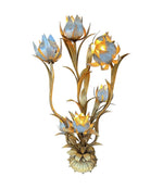 Mid century floor lamp - gilt metal flower design with seven lights in flowers - Italian - 1960s