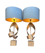 Mid Century Italian sculptural brass table lamps - 1970s