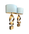 Mid Century Italian sculptural brass table lamps - 1970s