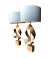 Mid Century Italian sculptural brass table lamps - 1970s