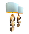 Mid Century Italian sculptural brass table lamps - 1970s