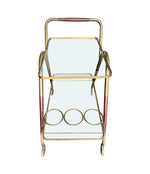 Mid Century Drinks Trolley brass and lacquered wood by Mid century bar trolley by Cesare Lacca - Italian