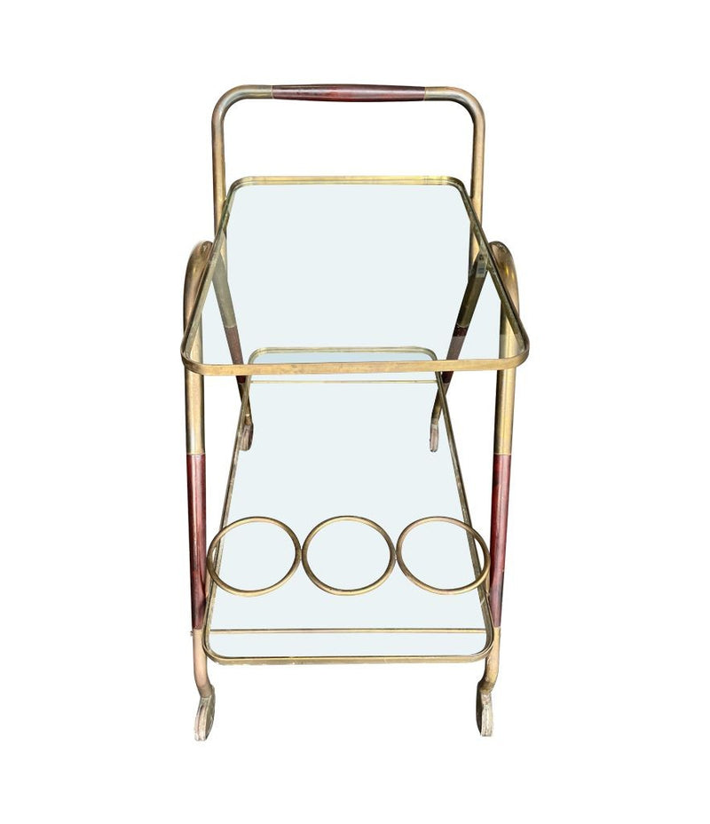 Mid Century Drinks Trolley brass and lacquered wood by Mid century bar trolley by Cesare Lacca - Italian