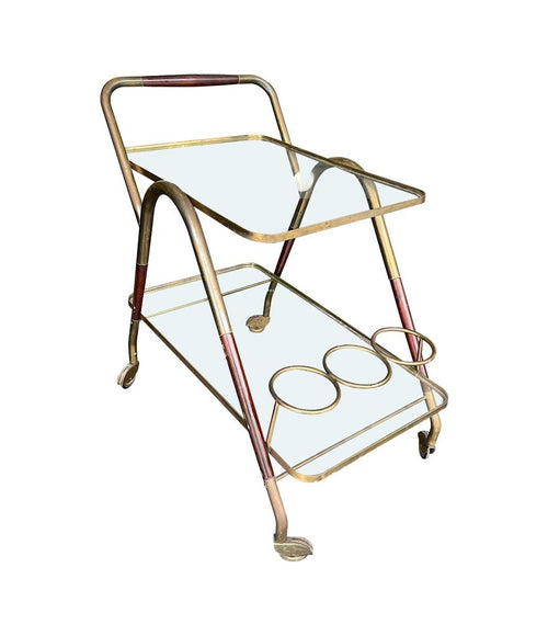 Mid Century Drinks Trolley brass and lacquered wood by Mid century bar trolley by Cesare Lacca - Italian