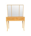 Mid century dressing table with mirror in satin wood - Italian - 1940s