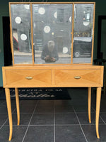 Mid century dressing table with mirror in satin wood - Italian - 1940s