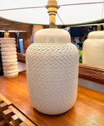 Mid Century table lamp Cream ceramic by Tommaso Barbi - Italian - 1970s