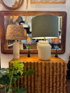 Mid Century table lamp Cream ceramic by Tommaso Barbi - Italian - 1970s