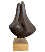 1960S BELGIAN CERAMIC ABSTRACT SCULPTURE WITH BRONZE TEXTURED STYLE FINISH