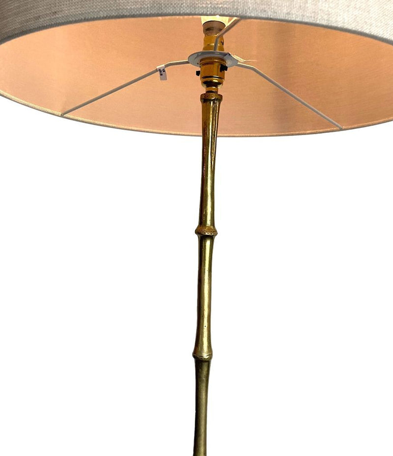 Brass, Faux Bamboo Floor Lamp By Maison Baguès - Decorative Collective