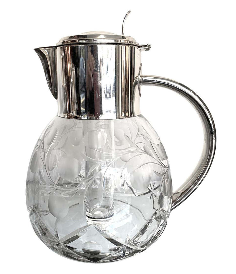 SILVER AND GLASS LEMONADE PITCHER – Houses & Parties
