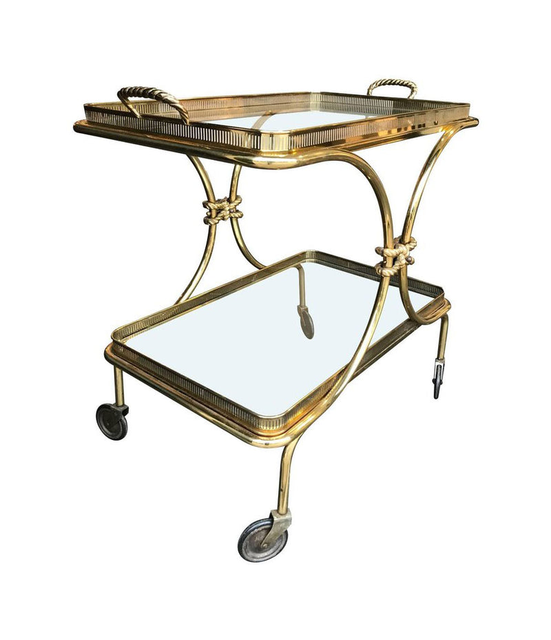 ITALIAN BRASS BAR TROLLY