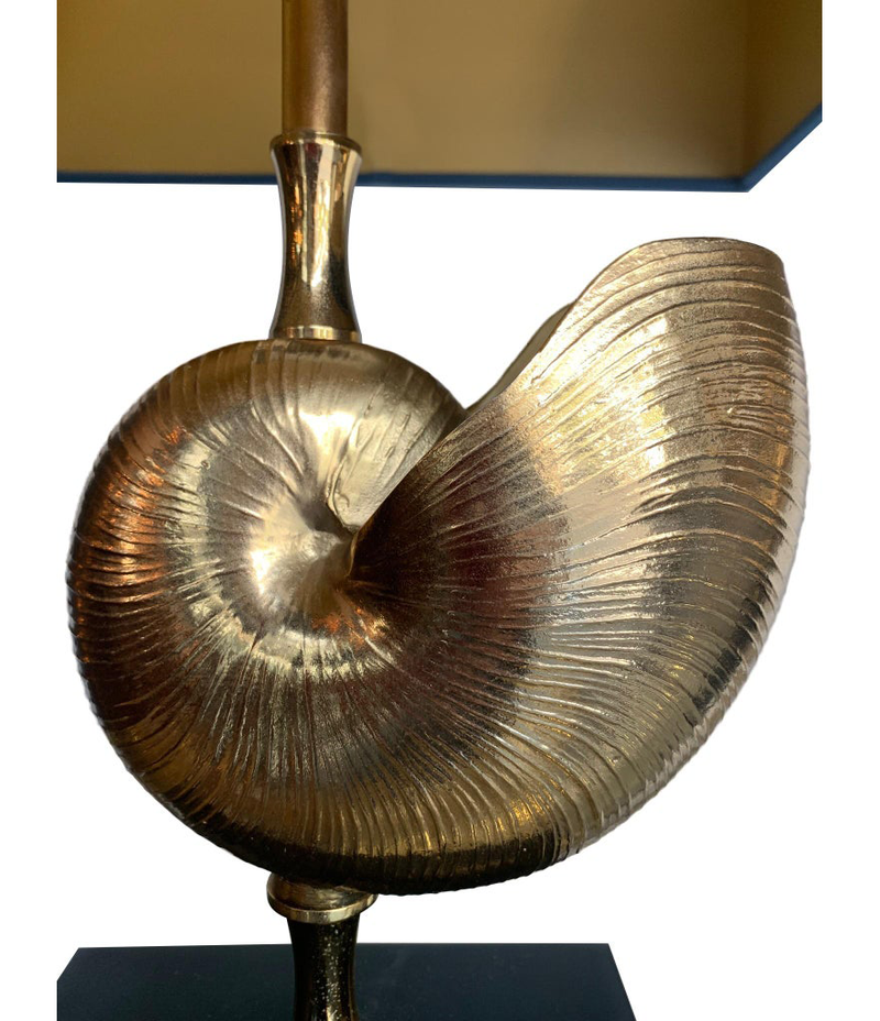 Brass Nautilus Shell Table Lamp, 1970s