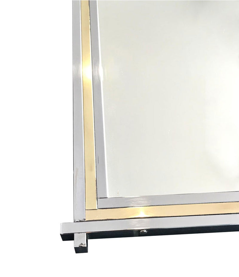 ROMEO REGA CHROME AND BRASS SQUARE MIRROR